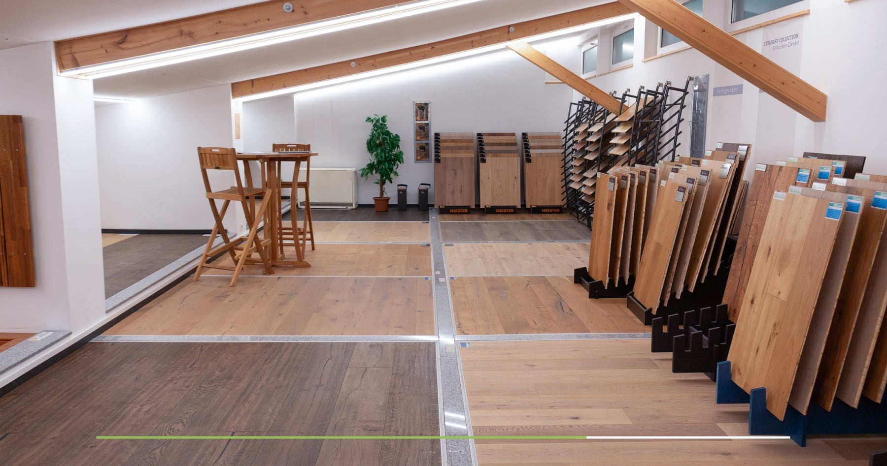 Parkettboden-Muster aus der Indoor-Ausstellung.
